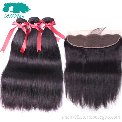 Cuticle aligned brazilian 10a grade hair with closure